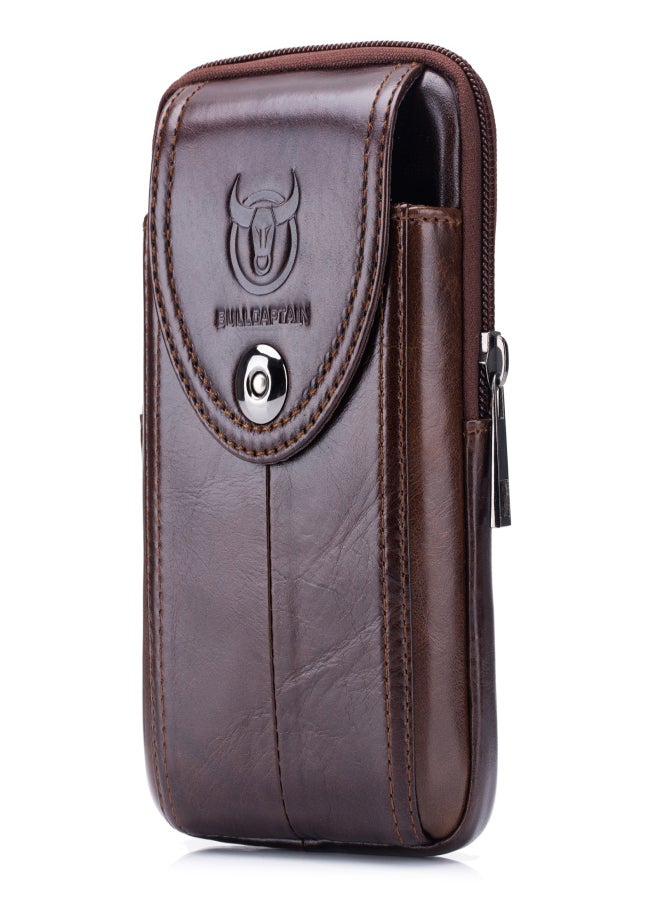 BULLCAPTAIN Men Leather Belt Pouch Waist Bag Fanny Pack Phone Pouch with Belt Loop - Image 5