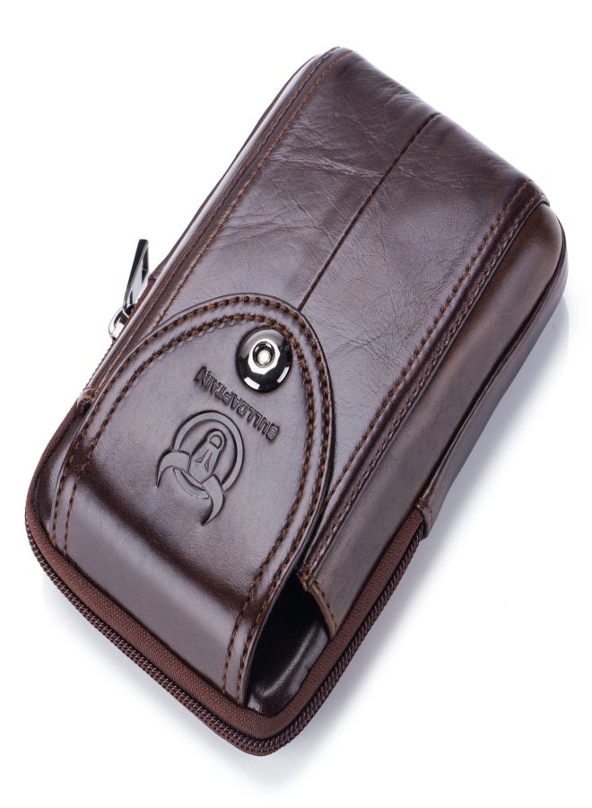 BULLCAPTAIN Men Leather Belt Pouch Waist Bag Fanny Pack Phone Pouch with Belt Loop - Image 3