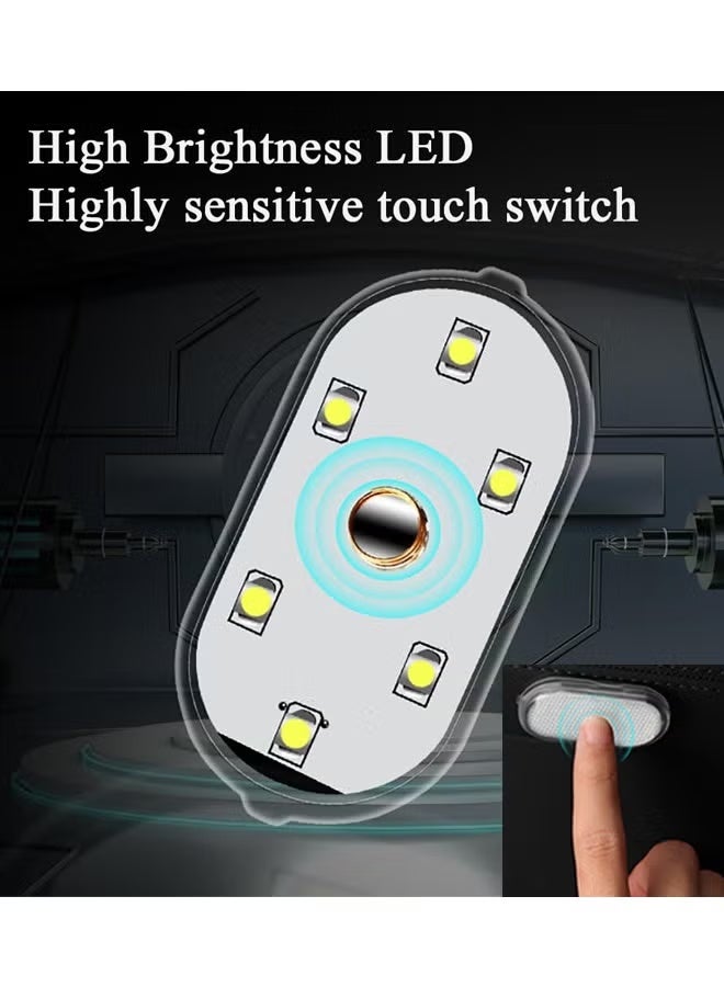 4 مصابيح LED داخلية لاسلكية للسيارة، تعمل بالشحن عبر USB - تشمل إضاءة للسقف والقراءة والباب، لإضاءة ليلية وتصميم داخلي متميز - Image 3