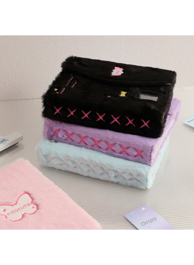 Hisocute Style Embroidered Plush Album Polaroid Three-inch Small Card Storage Book Star Aidou Album Card Collection Card Book - Image 2