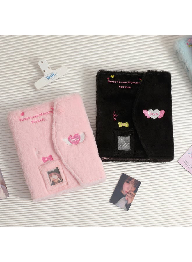 Hisocute Style Embroidered Plush Album Polaroid Three-inch Small Card Storage Book Star Aidou Album Card Collection Card Book - Image 3