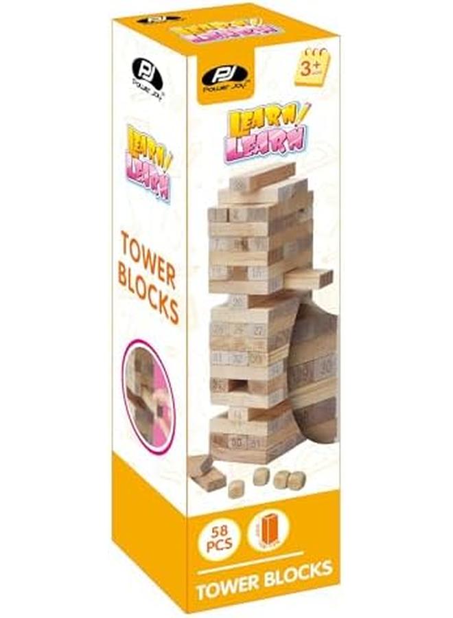 باور جوي مكعبات برج 54 قطعة مع 4 نردات - Image 2