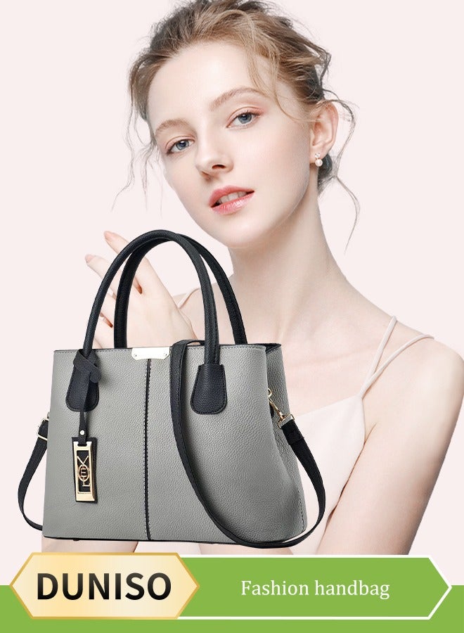 DUNISO Women's handbag, PU leather shoulder bag, large capacity crossbody bag，with detachable shoulder strap and top handle, suitable for shopping, work, dating, travel  - Image 1