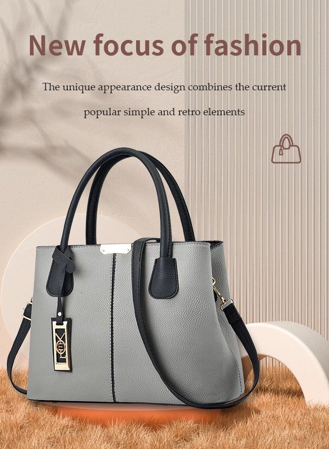 DUNISO Women's handbag, PU leather shoulder bag, large capacity crossbody bag，with detachable shoulder strap and top handle, suitable for shopping, work, dating, travel  - Image 2