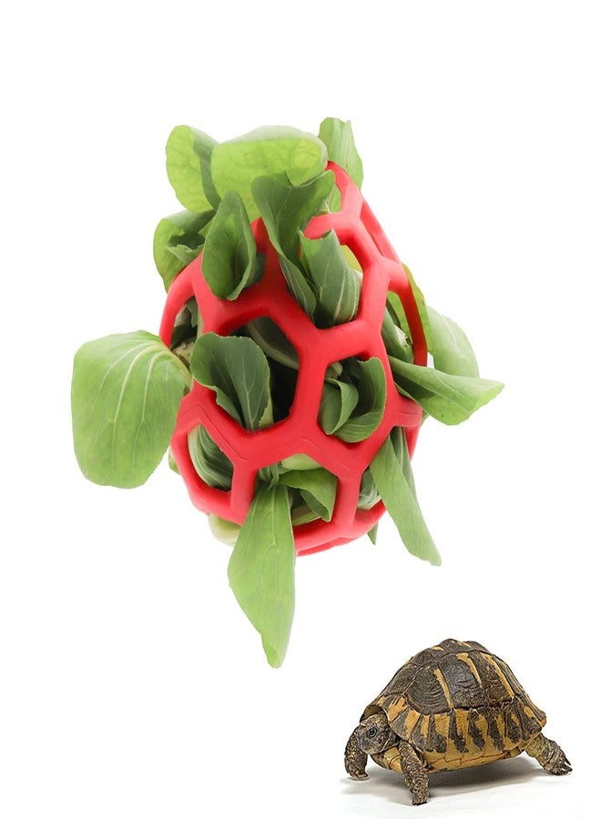 Tirifer Tortoise Treat Ball Toy Hay Feeder Ball Hanging Feeding Grass Ball Fruit Vegetable Feeder Holder Foraging Toy for Small Animals Pet Tortoise Turtle - Image 1