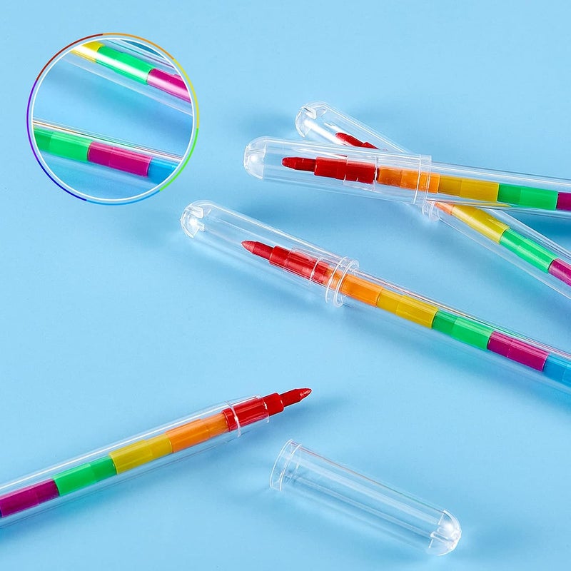 Outus 30 Pcs Stackable Pencils Bulk Colored Pencils Graduation Gifts End of Year Party Favors DIY Rainbow Pencil for School Office Rainbow Birthday Party, 10 Colors - Image 3