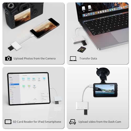 Tobfit USB C SD Card Reader for iPhone iPad, SD to USB Type C OTG Adapter, 3 in 1 Camera Card Viewer Reader with SD/Micro SD USB 3 Slots for MacBook/Android Phones, Plug and Play (USB C) - Image 2