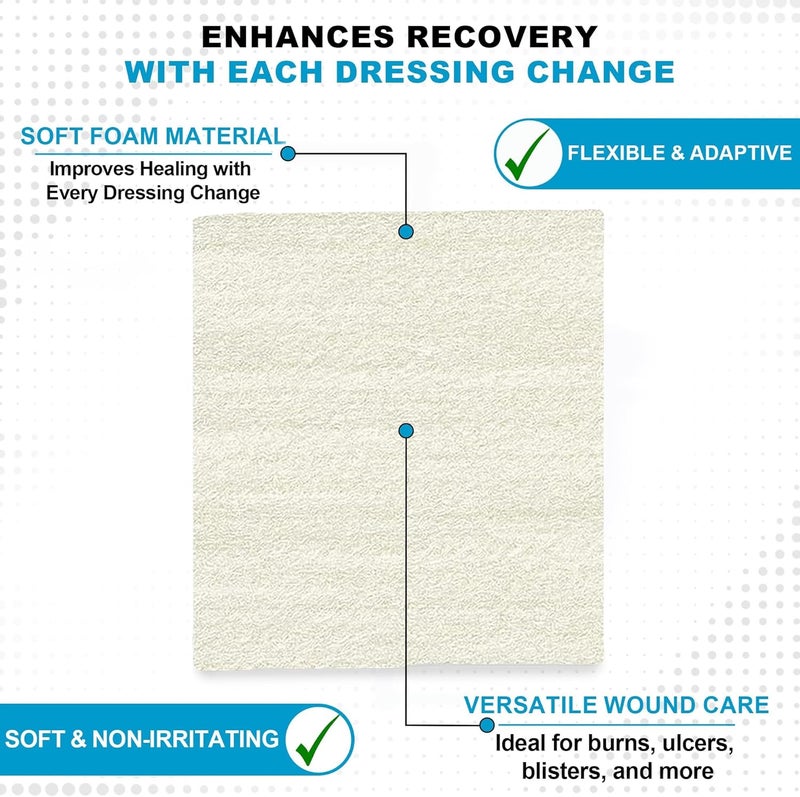 MedVance Collagen Dressing Pads Comfortable and Easy to Wear Wound Dressings Highly Effective and Long Lasting Protection Over The Counter Box of 5 dressings 2x2 - Image 5