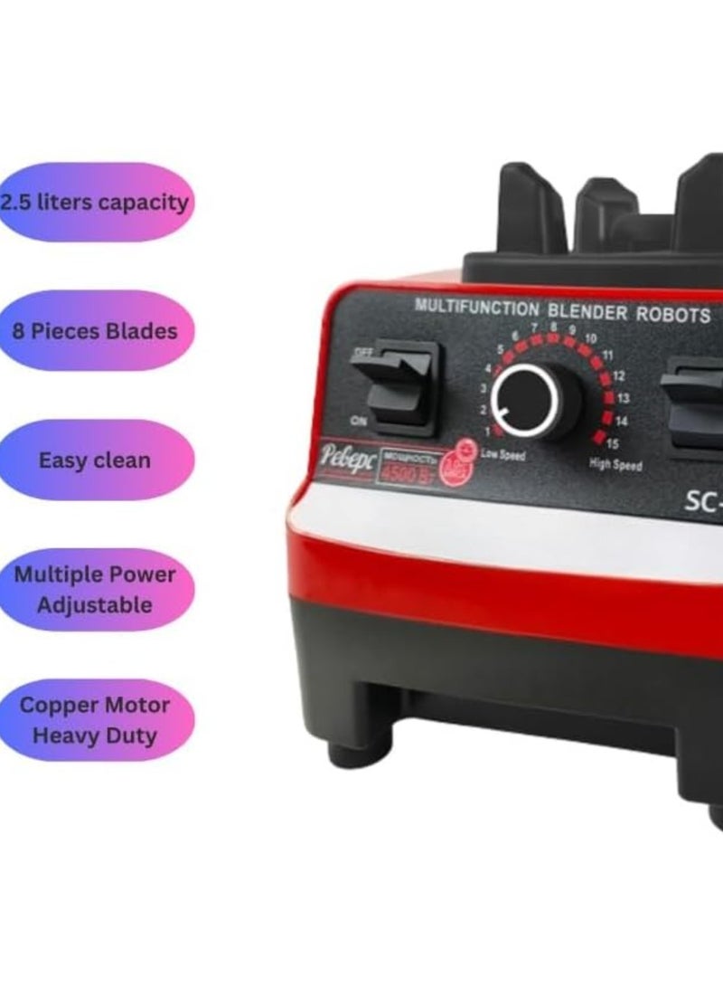 SILVER CREST 2-in-1 Countertop Blender Juicer | High-Speed Smoothie Maker & Juice Extractor | Commercial-Grade, Powerful Blender with Stainless Steel Blades | Multi-Functional, Dishwasher-Safe | Portable Blender for Home & Professional Use - Image 5