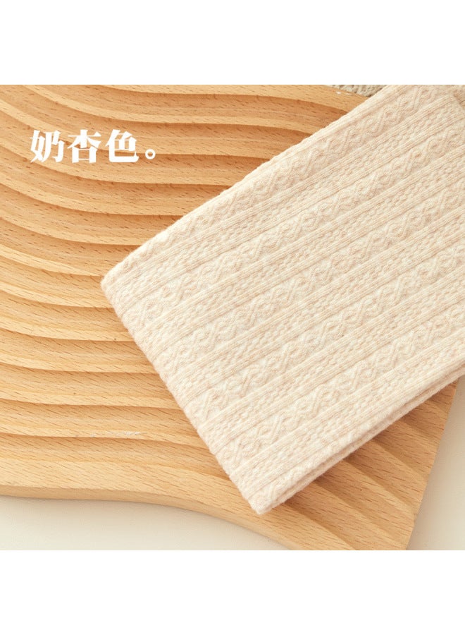 Style Twisted Fleece-lined Pantyhose For Women, Micro-pressure Knit, Slimming, Autumn And Winter Oatmeal Sweet Lolita Milk White Pantyhose
