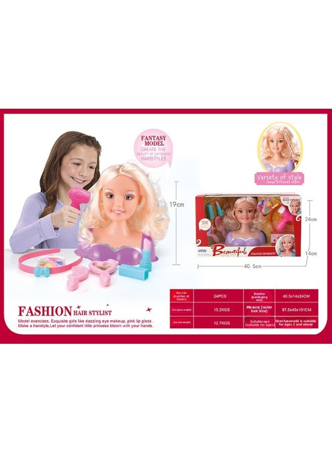 Children's Cosmetic Toy Makeup Doll Hair Combing Doll Playhouse Princess Girl Birthday Gift-Color:229B-6 - Image 1