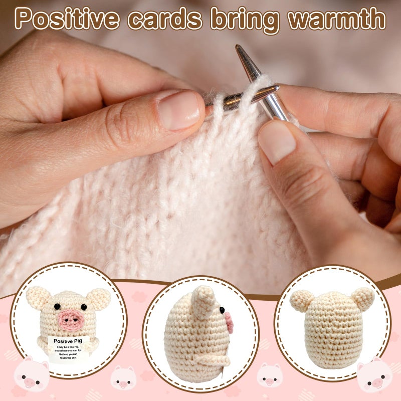 UGRASEA 5PCS Positive Capybara Christmas Crochet Animal Gifts for Teenage Boys and Girls' Stocking Stuffers White Elephant Gifts Best Friend Christmas Hampers Emotional Support Desk Decor - Image 3