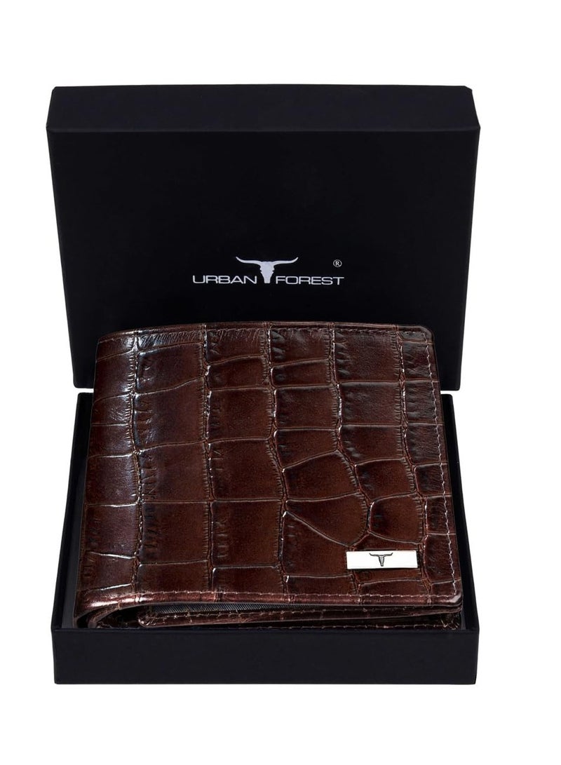 URBANFOREST URBAN FOREST Drogon Brown Printed Leather Wallet for Men - Image 2