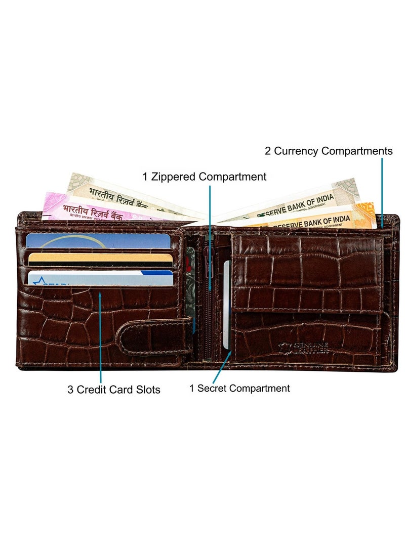 URBANFOREST URBAN FOREST Drogon Brown Printed Leather Wallet for Men - Image 3