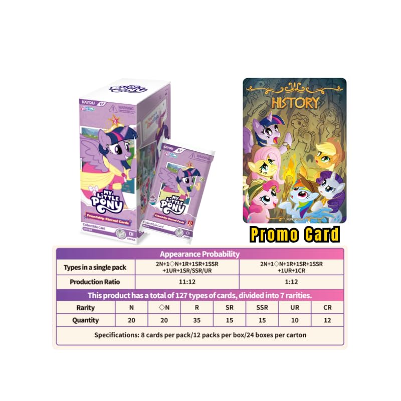 Kayou My Little Pony Friendship Eternal Cards, Fun Moment Edition, English Series 1, Display Box with 12 Packs, 127 Cards, 7 Rarity Levels - Image 3