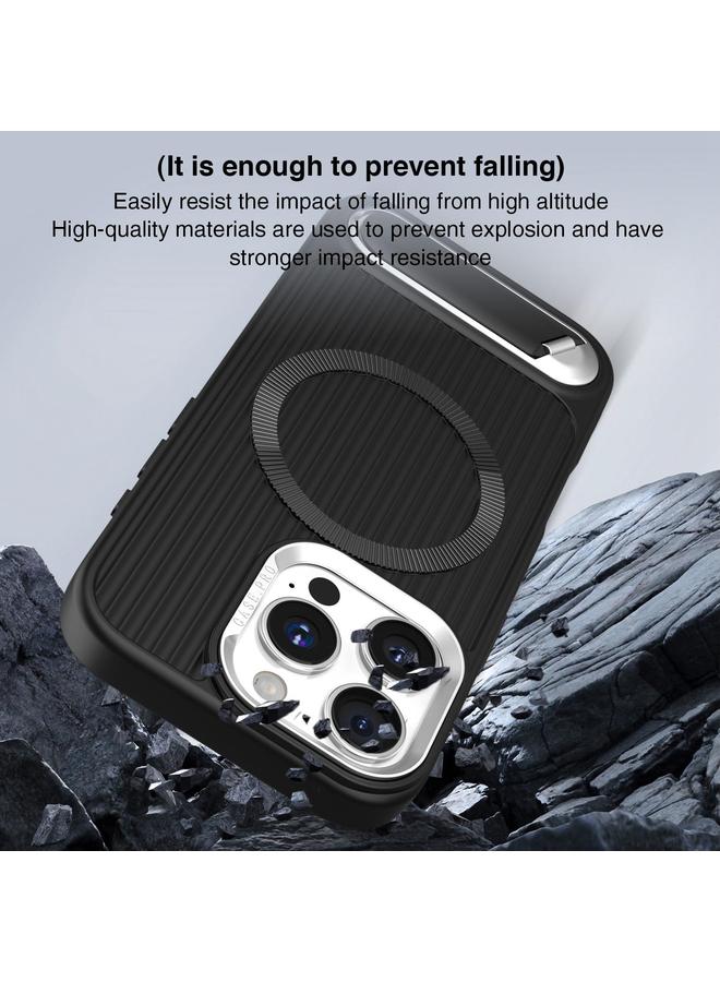 S-TOP Case For iPhone 13 Vertical Lines Invisible Flat Holder MagSafe Phone Case - Image 5