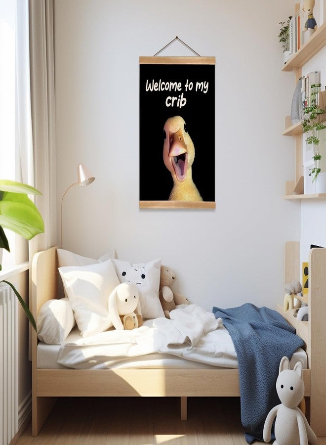 ZTGDA Welcome to My Crib Wall Art,Funny Duck Poster Durable Man Cave Wall Decor,Duck Canvas Hanging Sign for Entryway, Dorm Room, Nursery or Bedroom Decor (My crib goose) - Image 5