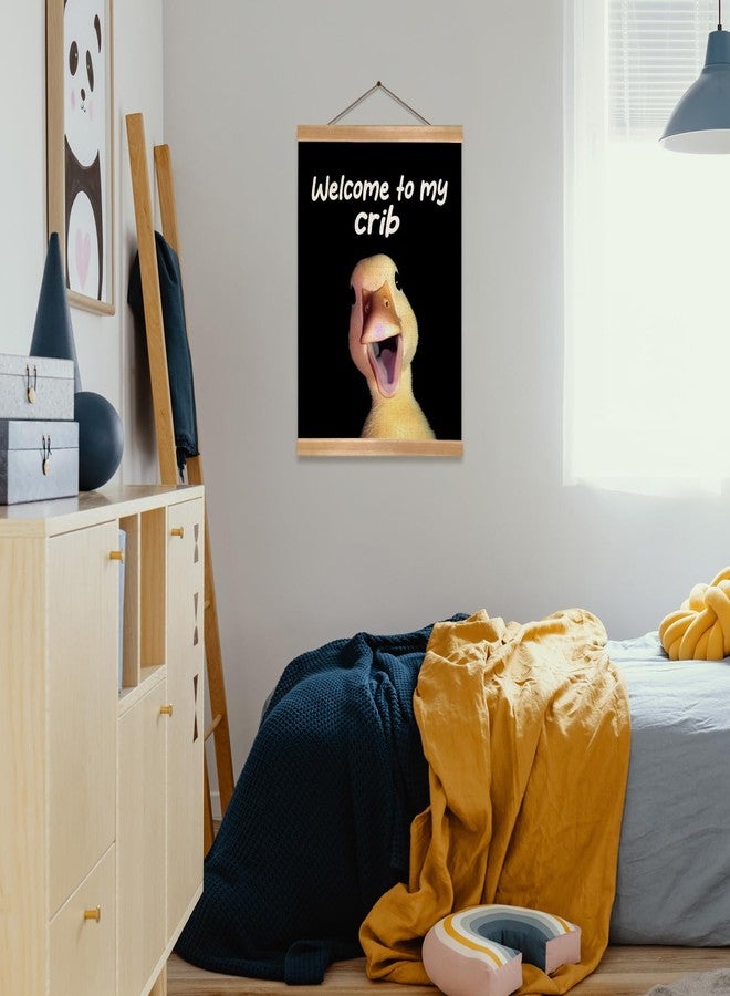 ZTGDA Welcome to My Crib Wall Art,Funny Duck Poster Durable Man Cave Wall Decor,Duck Canvas Hanging Sign for Entryway, Dorm Room, Nursery or Bedroom Decor (My crib goose) - Image 4