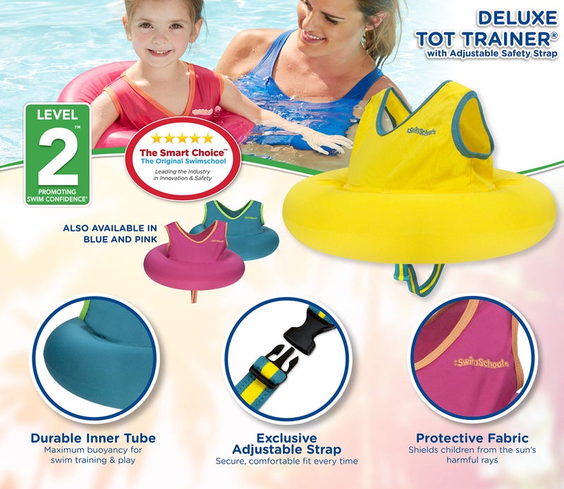 SwimSchool Deluxe Swim Trainer - Heavy Duty Toddler Swim Vest Floatie - Comfortable Sweater-Fit Design with Adjustable Safety Seat - Yellow - Image 4
