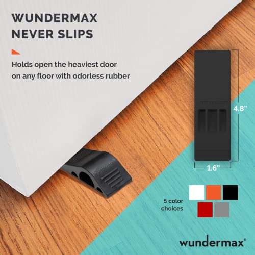 Wundermax Door Stoppers - Pack of 3 Rubber Door Wedge for Carpet, Hardwood, Concrete and Tile - Home Improvement Accessories - White - Image 5