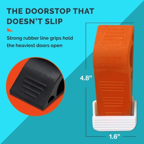 Wundermax Door Stoppers - Pack of 3 Rubber Door Wedge for Carpet, Hardwood, Concrete and Tile - Home Improvement Accessories - White - Image 3