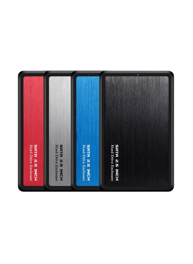 Aluminum Alloy USB3.0 High-speed Transmission Notebook Mobile Hard Disk Box Brushed 2.5 Inch SSD Hard Disk Box-Color:Silver