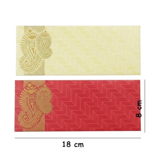 Krisah® Pack of 25 pcs Red & 25 pcs Gold Sagan/Cash/Gift Paper Envelopes - Image 2