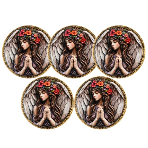 Leabet 5Pcs Psalm 911112 Challenge Coin Guardian Angel Prayer Coin DoubleSided Christian Collectible Token of Protection and Faith 157 Inch - Image 1