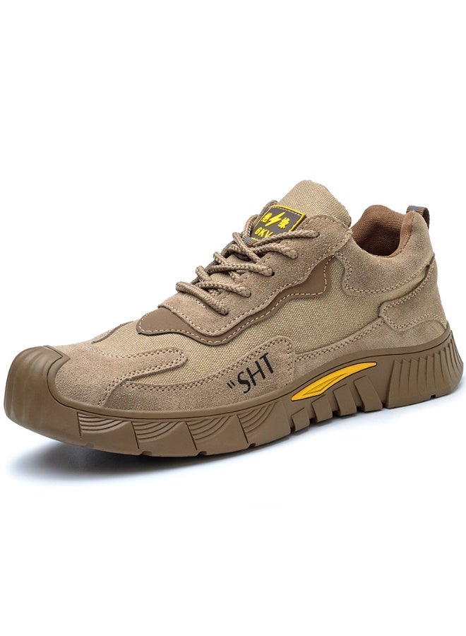 NIBEMINENT أحذية حماية العمال قابلة للتنفس ومضادة للرائحة مع كعب فولاذي لمنع السحق والثقوب ومقاومة لللحام والأوساخ وخفيفة الوزن للسلامة - Image 1