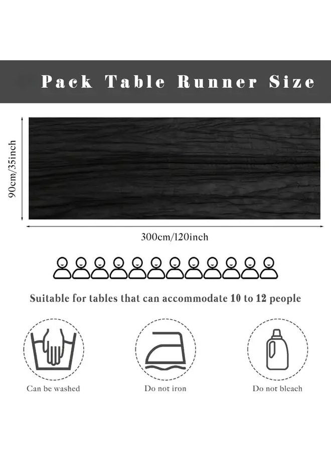 Black Cheesecloth Table Runner 10 Feet 10pcs Bohemian Decorative Semi Transparent - Image 3