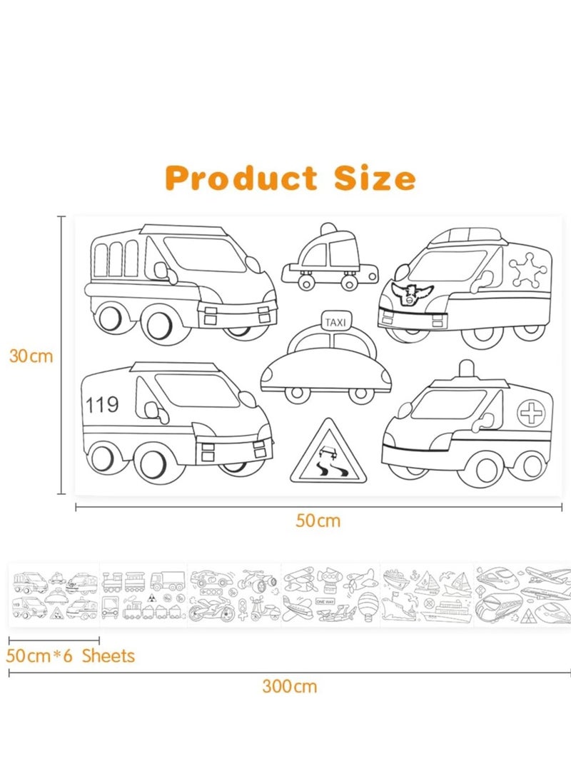 3M Roll of Drawing Paper, Coloring for Kids, Toddlers, DIY Cut and Stick for Girls and Boys (Random Design)  - Image 2