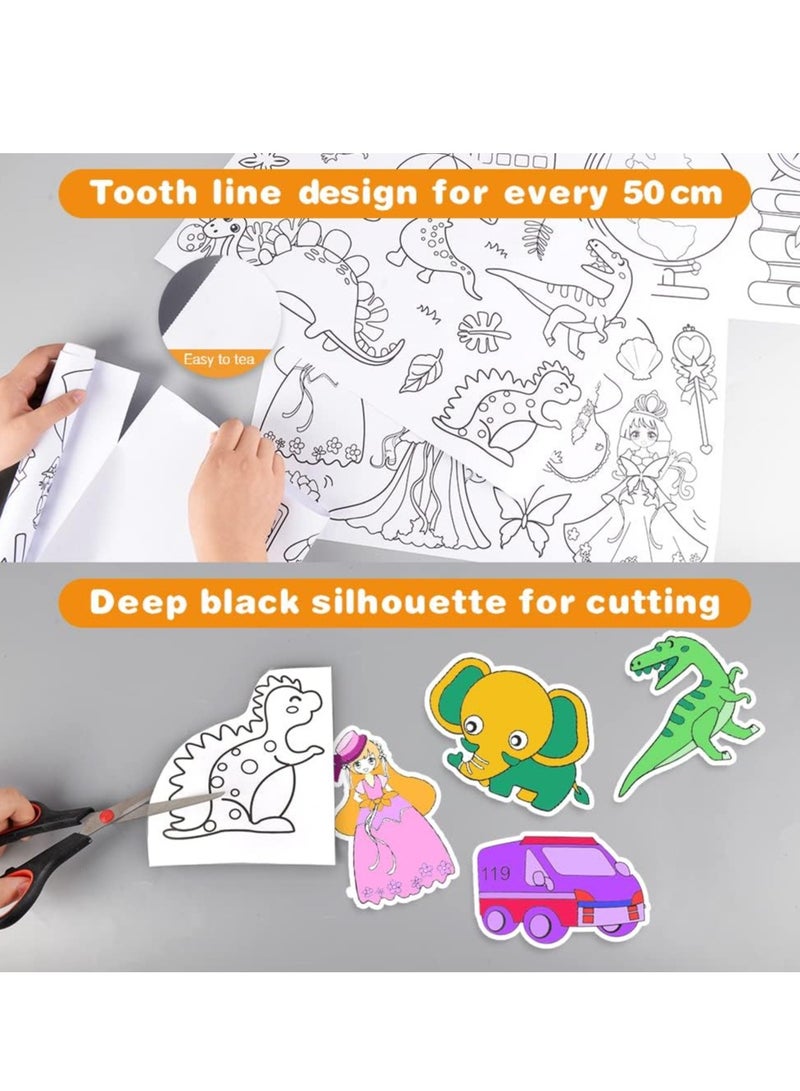3M Roll of Drawing Paper, Coloring for Kids, Toddlers, DIY Cut and Stick for Girls and Boys (Random Design)  - Image 3