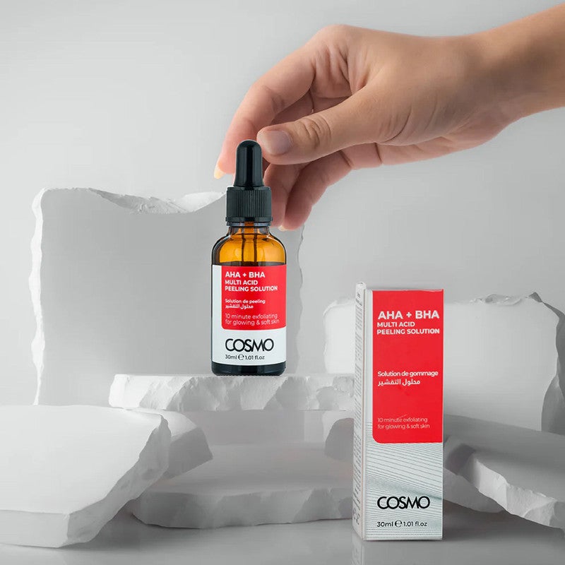 COSMO محلول تقشير متعدد الأحماض AHA + BHA للبشرة المتألقة والناعمة 30 مل - Image 3