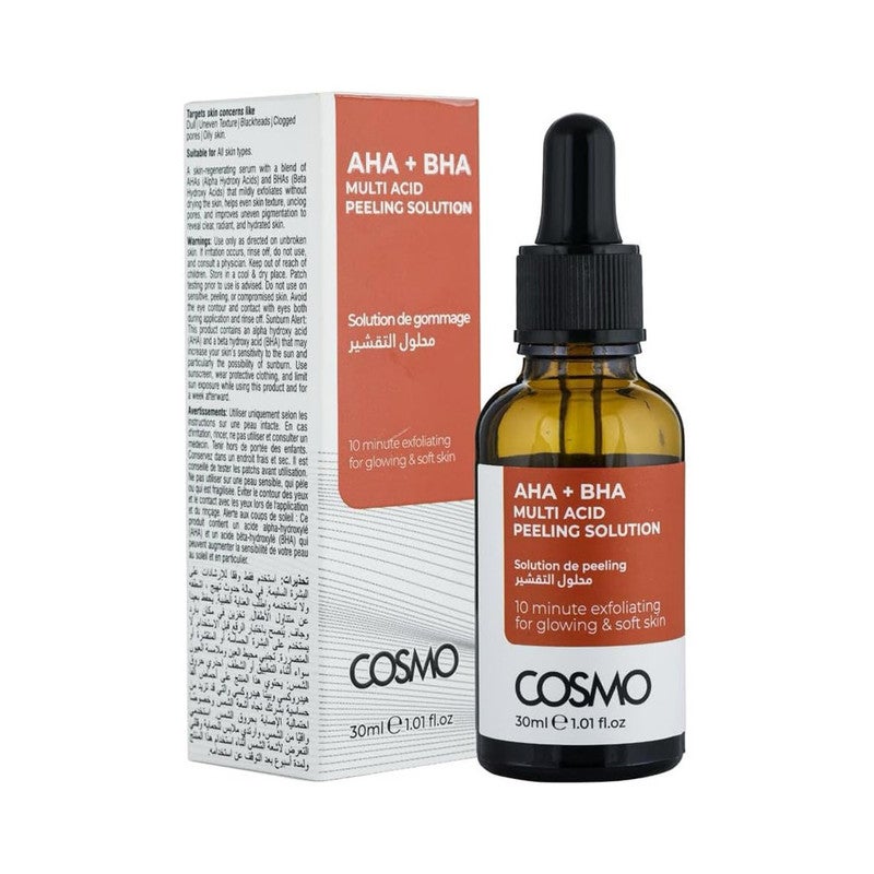 COSMO محلول تقشير متعدد الأحماض AHA + BHA للبشرة المتألقة والناعمة 30 مل - Image 1