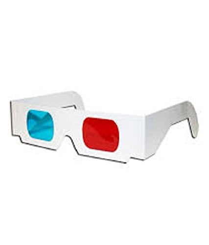 Jambar Red & Anaglyph 3D Paper Glasses (25 Pcs.Pack) Red & Blue Glasses for TV/Computer/Projector/Magazine - Image 4