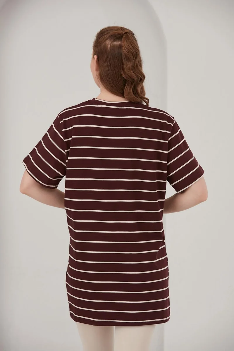 الكسندر جاردي Striped Oversize Fit T-Shirt (B22-71906)