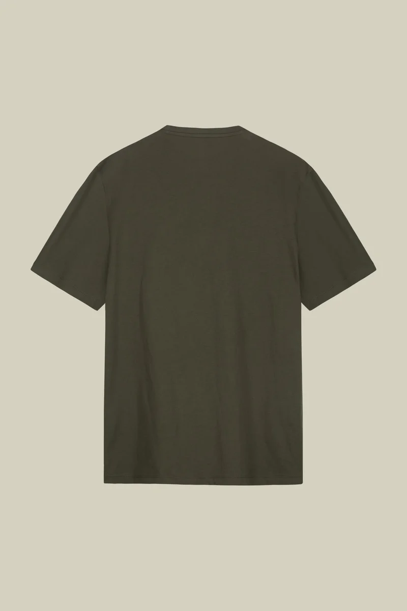 Doppelganger Green Men's crew neck short sleeve organic cotton T-shirt - Military for Men | Best Price UAE