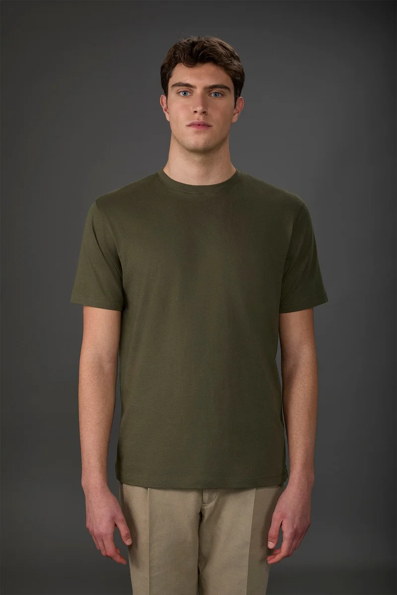 Men's crew neck short sleeve organic cotton T-shirt - Military