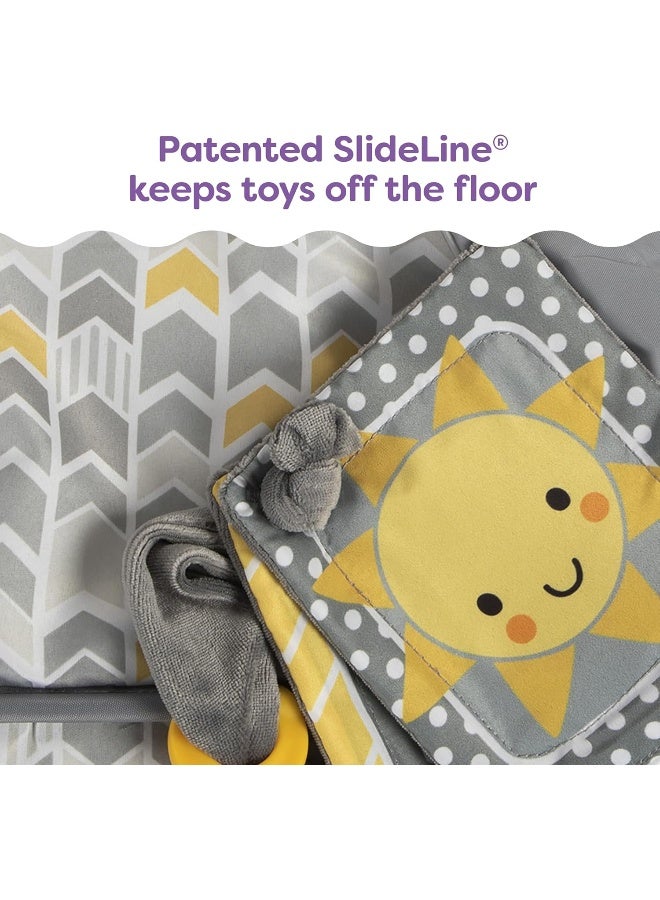 boppy Boppy Shopping Cart and High Chair Cover | Sunshine Gray and Yellow Chevron with Sun Book Toy | 2-Point Safety Belt | Wipeable, Machine Washable | 6-48 months - Image 4
