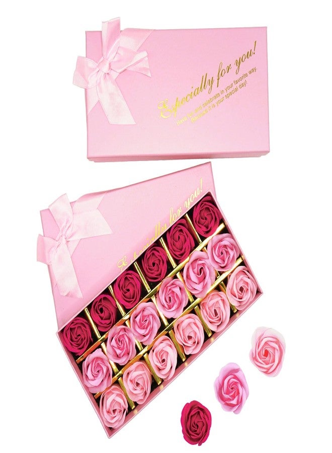 Rotumaty 36 PCS Floral Scented Bath Soap Rose Flower Petals, 2 Pack Plant Essential Oil Rose Soap Set, Best Gifts for Her Women Girls Mom Lover Birthday Valentine Christmas (Pink) - Image 1