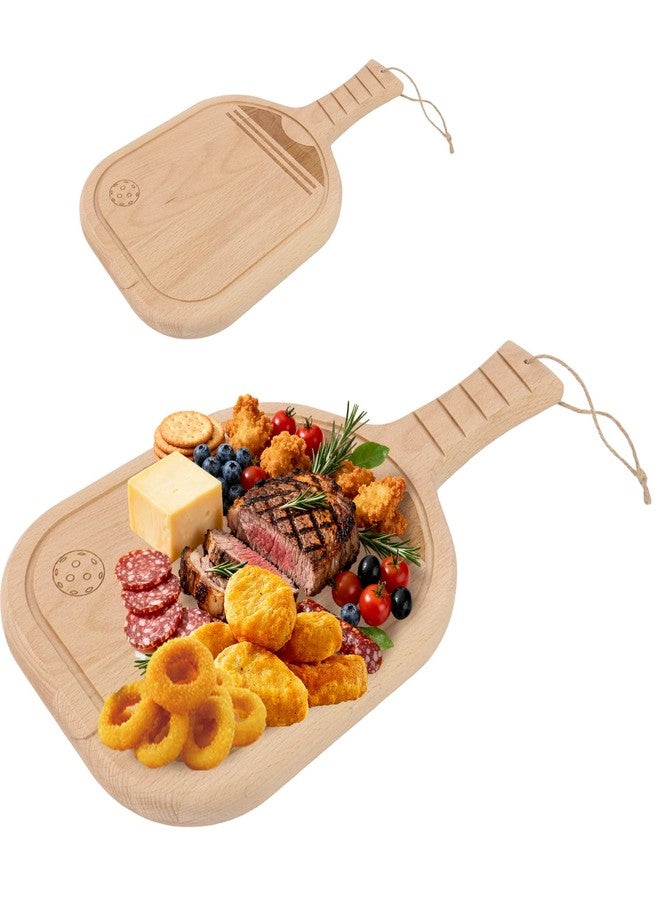 Dmnnlp Pickleball Charcuterie Board 17x8.7 Inch, Unique Pickleball Gifts for Women Men, Wooden Pickleball Cheese Platter with Handle, Kitchen Decorations - Image 1