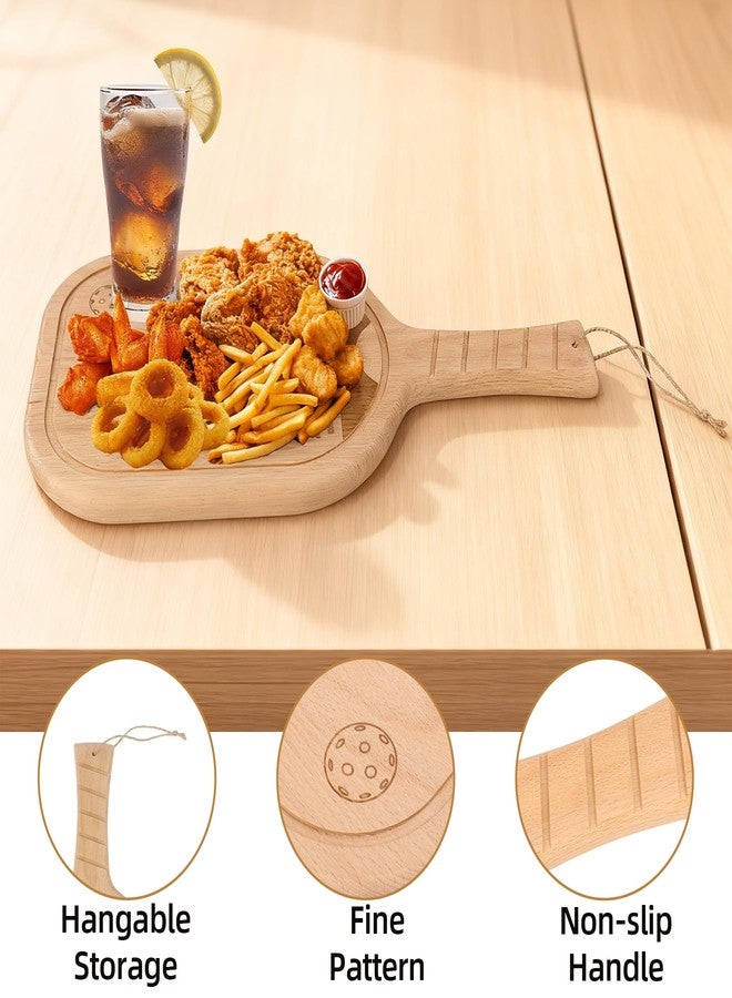Dmnnlp Pickleball Charcuterie Board 17x8.7 Inch, Unique Pickleball Gifts for Women Men, Wooden Pickleball Cheese Platter with Handle, Kitchen Decorations - Image 4