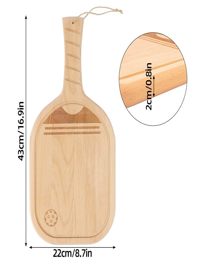 Dmnnlp Pickleball Charcuterie Board 17x8.7 Inch, Unique Pickleball Gifts for Women Men, Wooden Pickleball Cheese Platter with Handle, Kitchen Decorations - Image 2