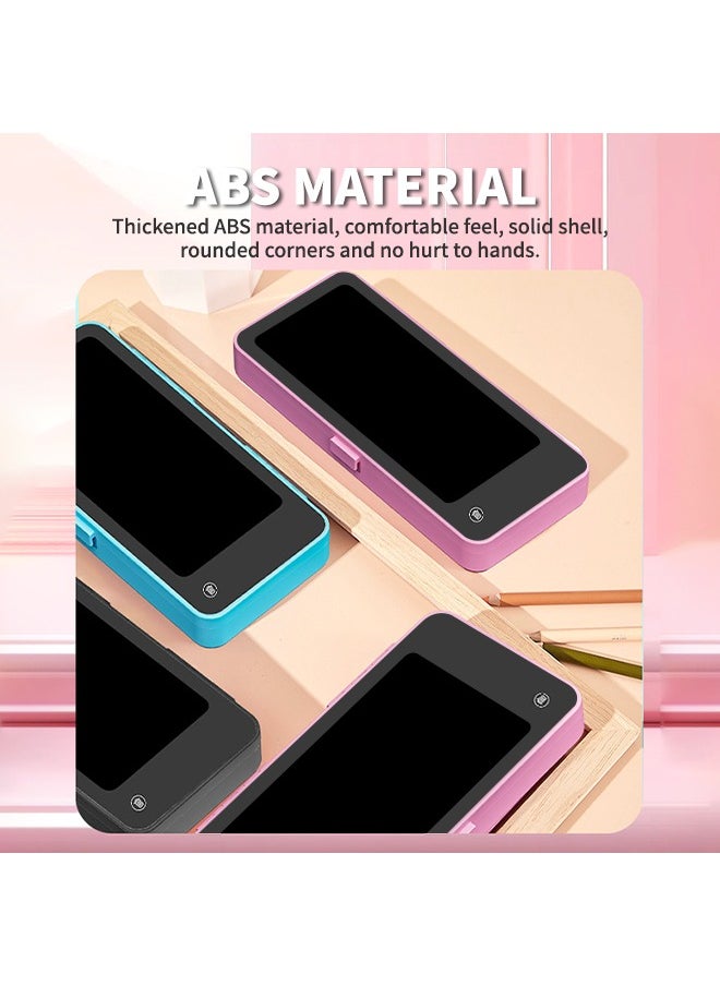 لوحة قراءة وكتابة LCD محمولة، حافظة أقلام مع لوحة رسم، مادة ABS، شفافة بنقرة واحدة، مقاومة للكسر، مناسبة للتعليم المبكر للأطفال/الرسم/الكتابة على الجدران/الكتابة  - Image 4