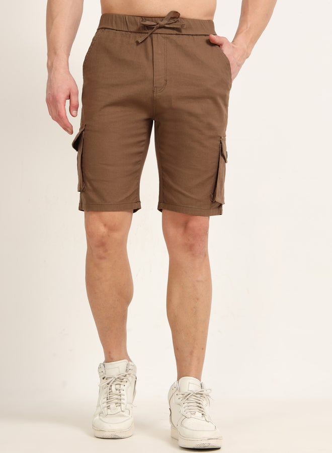 بوشيرت شورت كارجو من الكتان - Image 2