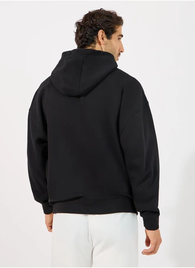 Styli Floral Print Heavy Oversized Hoodie