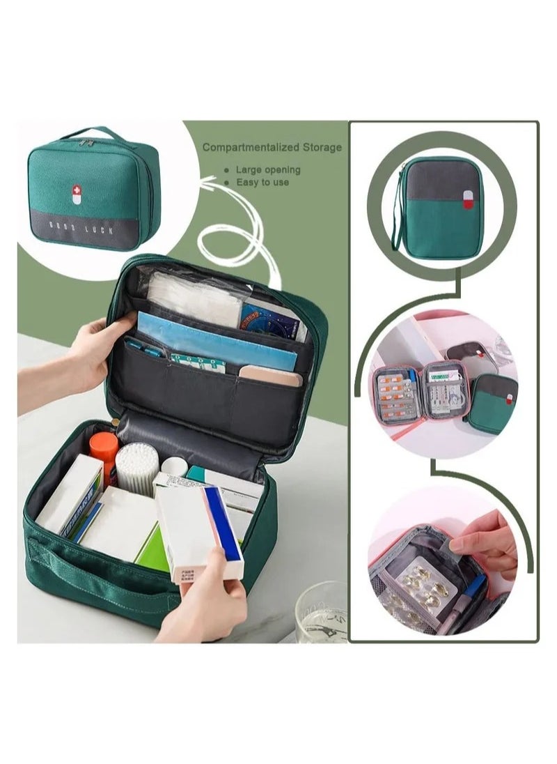 Empty First Aid Bags Travel Medical Supplies Cosmetic Organizer Insulated Medicine Bag Convenient Safety Kit Suit for Family Outdoors Hiking Camping Car Office Workplace Green - pzsku/Z4538783E8DFB83CE1EA8Z/45/_/1706495024/5a85f98d-5c36-49d7-8322-dc977557c162