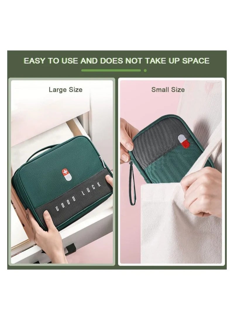 Empty First Aid Bags Travel Medical Supplies Cosmetic Organizer Insulated Medicine Bag Convenient Safety Kit Suit for Family Outdoors Hiking Camping Car Office Workplace Green - pzsku/Z4538783E8DFB83CE1EA8Z/45/_/1706495146/9a523726-d559-4cf4-874a-49a4475bb155