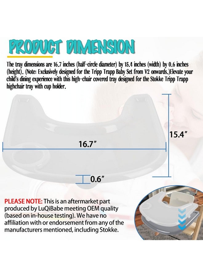 LuQiBabe High Chair Tray Cover Compatible with Stokke Tripp Trapp Chair with Cup Holder - Smooth Surface and Strong Suction - Made with Food-Safe Plastic (BPA BPS BPF Lead Phthalate Free) - Clear - Image 2