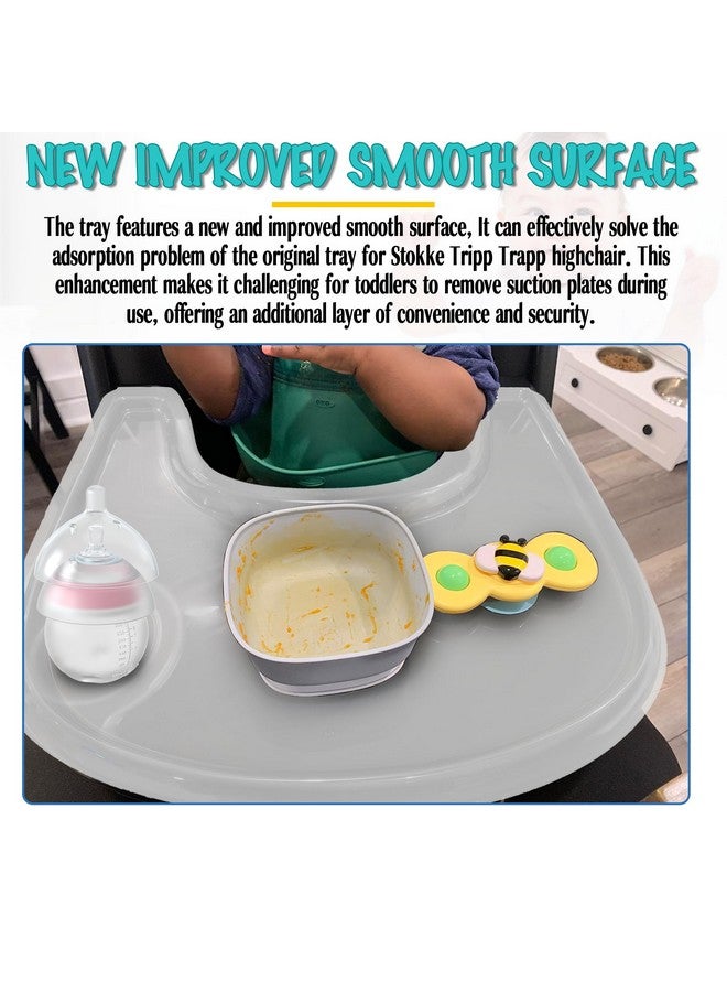 LuQiBabe High Chair Tray Cover Compatible with Stokke Tripp Trapp Chair with Cup Holder - Smooth Surface and Strong Suction - Made with Food-Safe Plastic (BPA BPS BPF Lead Phthalate Free) - Clear - Image 4